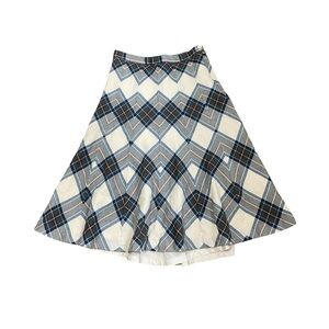 VTG Highland Queen 100% Wool Bias Cut Plaid Midi Skirt